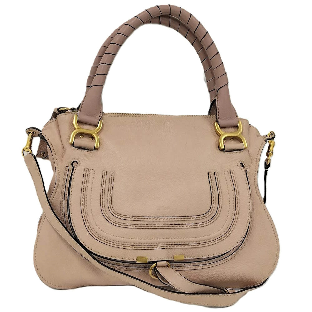 Chloe Marcie Shoulder Bag Leather Pink